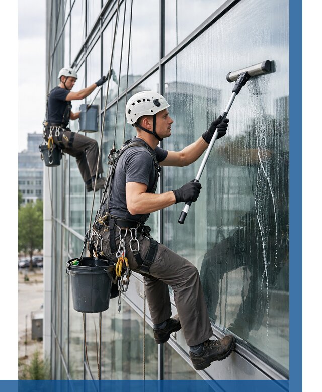 Мойка витражей альпинистами в Краснотурьинске от 744 р. под ключ|ВЫСОТНИК-Кту