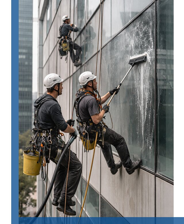 Профессиональная высотная мойка фасадов зданий в Краснотурьинске