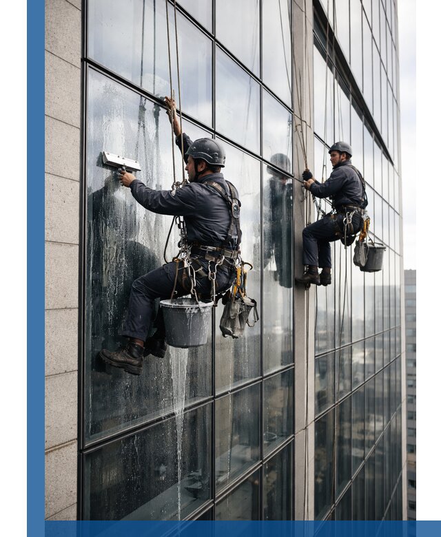 Профессиональная мойка стеклянных фасадов зданий в Краснотурьинске