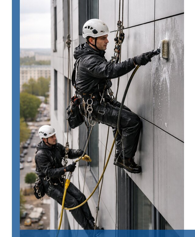 Профессиональная мойка фасада из композита в Краснотурьинске