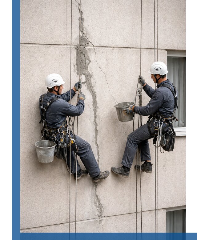 Заделка трещин на фасаде в Краснотурьинске с гарантийным ремонтом