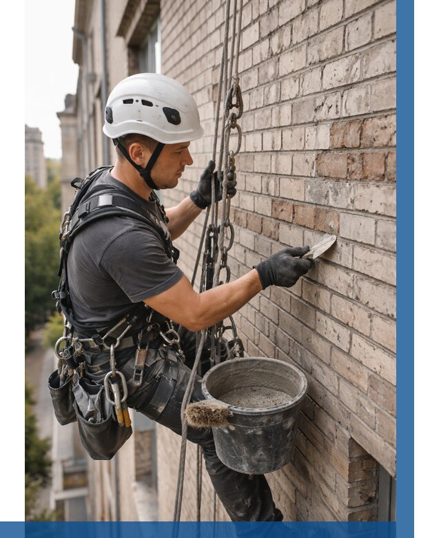 Ремонт кирпичной кладки фасада в Краснотурьинске от 1914 р. | ВЫСОТНИК-Кту