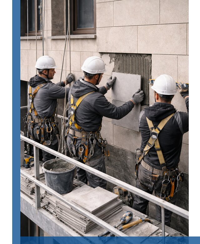 Ремонт облицовки фасада плиткой в Краснотурьинске с гарантией