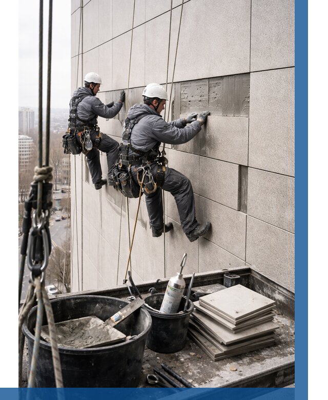 Ремонт фасада из керамогранита в Краснотурьинске от 2658 р. | ВЫСОТНИК-Кту