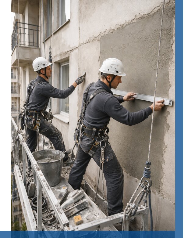 Штукатурка фасада на высоте в Краснотурьинске от 957 р. | ВЫСОТНИК-Кту