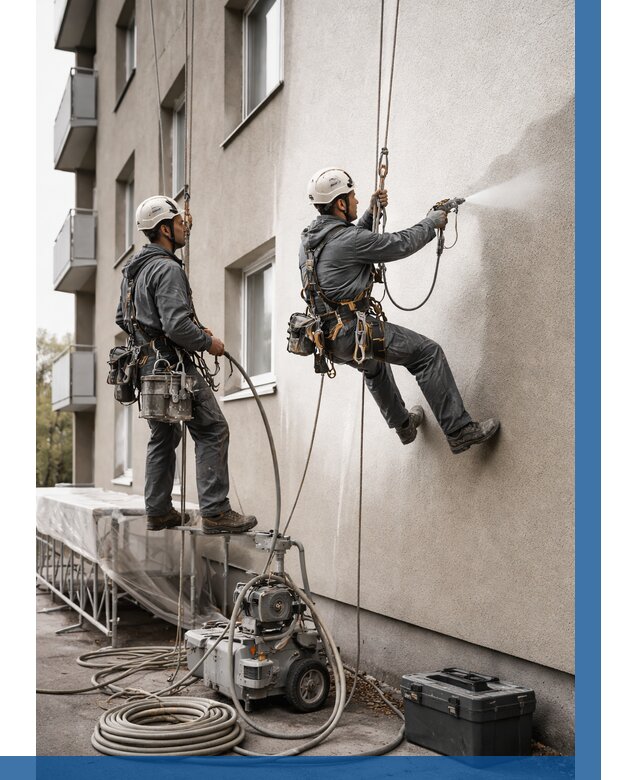 Безвоздушная покраска фасада в Краснотурьинске от 234 р/м² | ВЫСОТНИК-Кту