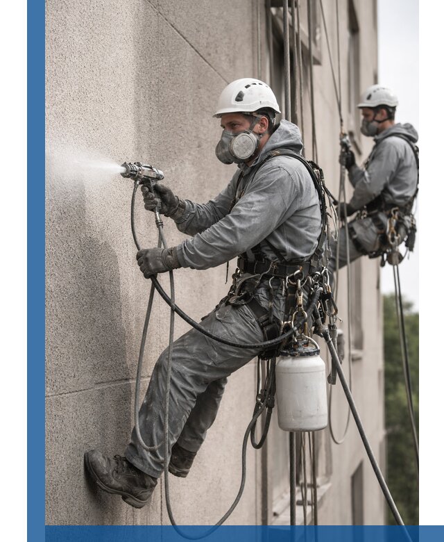 Безвоздушная покраска фасадов зданий в Краснотурьинске профессионально