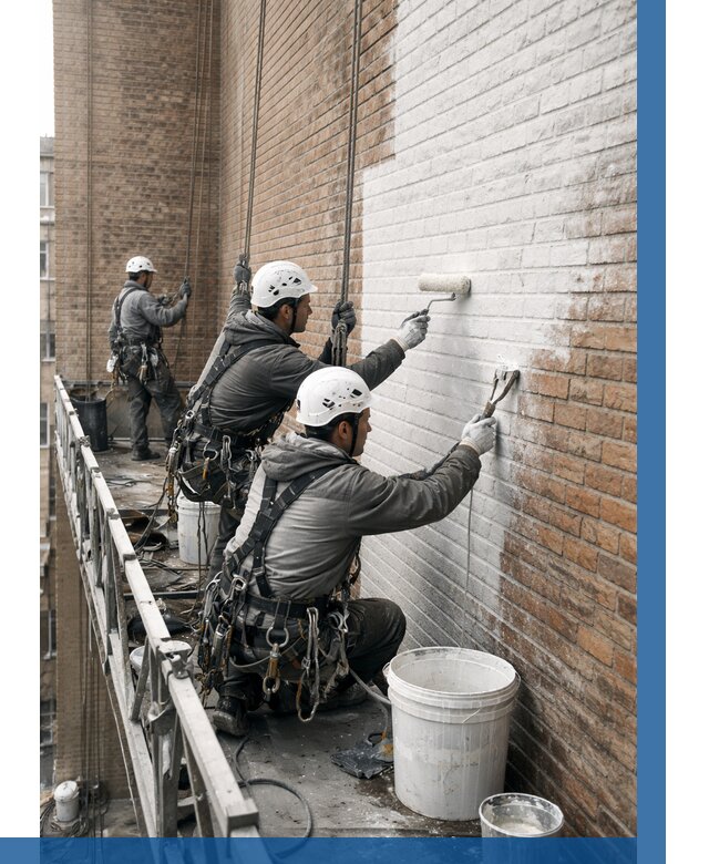 Покраска кирпичного фасада в Краснотурьинске от 372 р. | ВЫСОТНИК-Кту