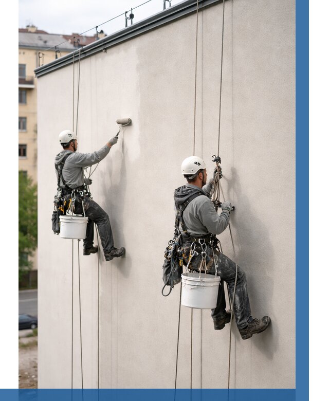 Покраска оштукатуренного фасада в Краснотурьинске от 340 р. | ВЫСОТНИК-Кту