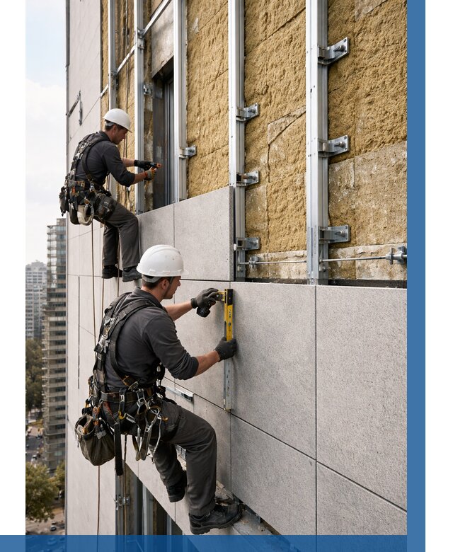 Монтаж вентилируемого фасада в Краснотурьинске от 3722 р. | ВЫСОТНИК-Кту