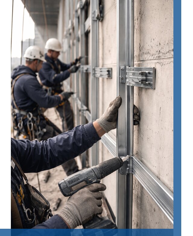 Монтаж подсистемы вентфасада в Краснотурьинске от 904 р. | ВЫСОТНИК-Кту