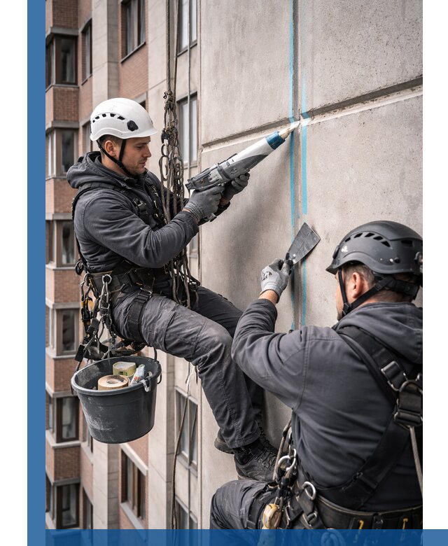Вторичная герметизация швов фасада и кровли в Краснотурьинске