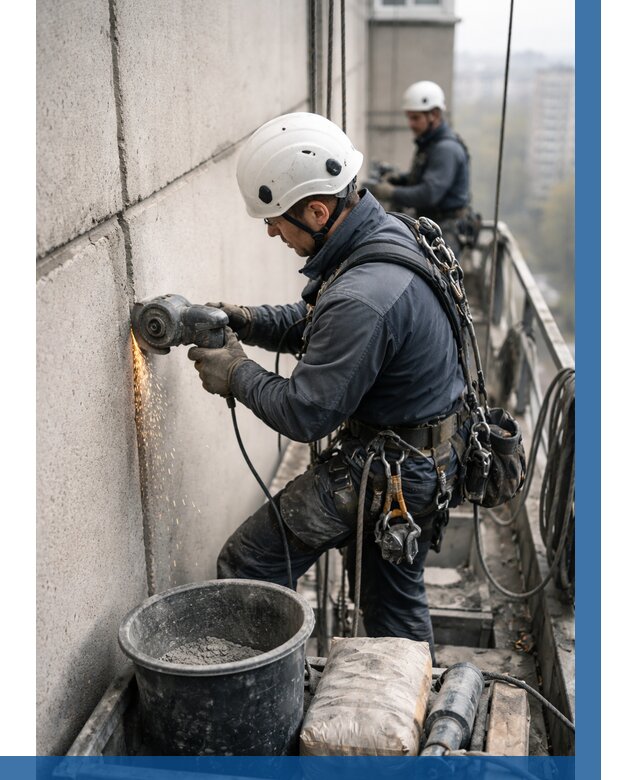 Штробление межпанельных швов в Краснотурьинске от 1276 р. | ВЫСОТНИК-Кту