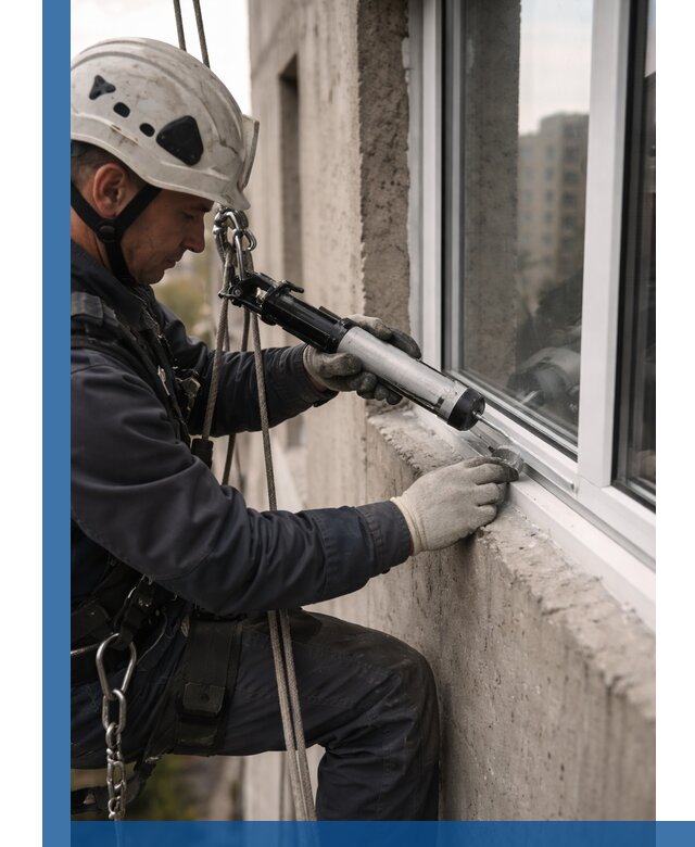 Герметизация оконных швов снаружи в Краснотурьинске профессионально