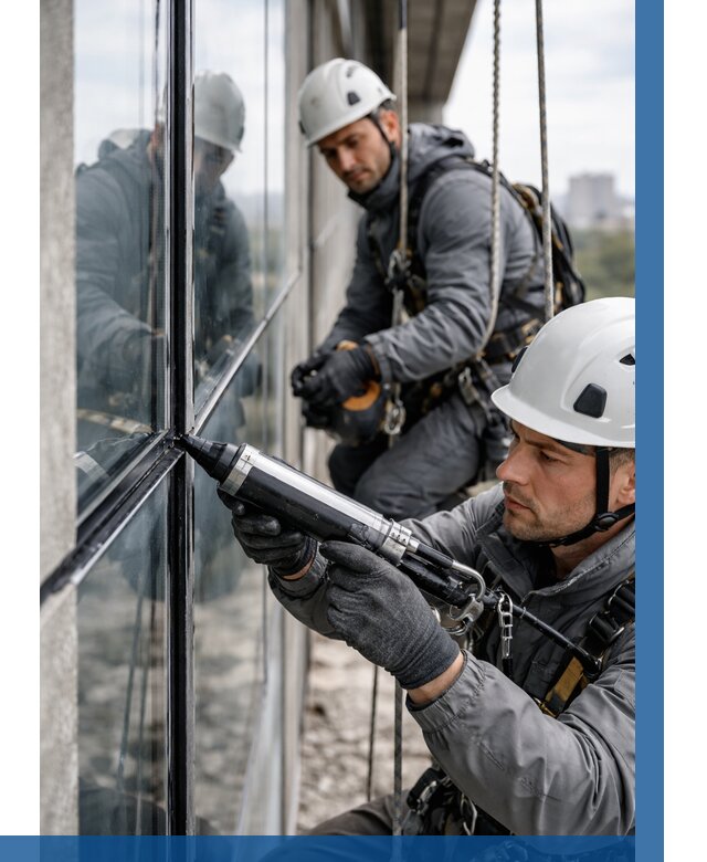 Герметизация витражных швов в Краснотурьинске от 691 р. | ВЫСОТНИК-Кту