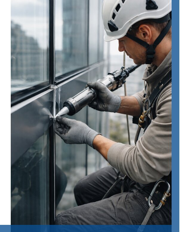 Герметизация стыков витража в Краснотурьинске от 1276 р. | ВЫСОТНИК-Кту