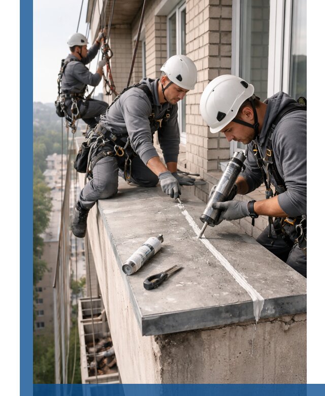 Герметизация балконного козырька в Краснотурьинске профессионально