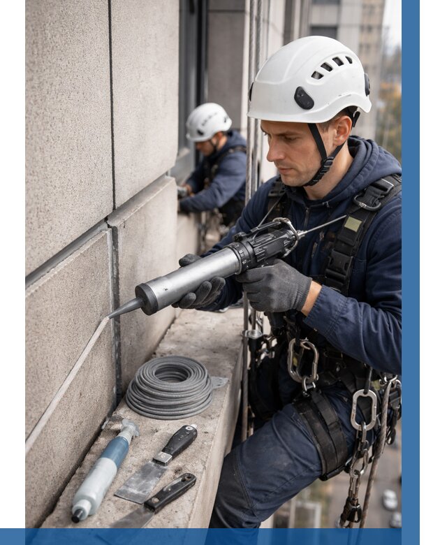 Герметизация деформационных швов фасада в Краснотурьинске от 744 | ВЫСОТНИК-Кту