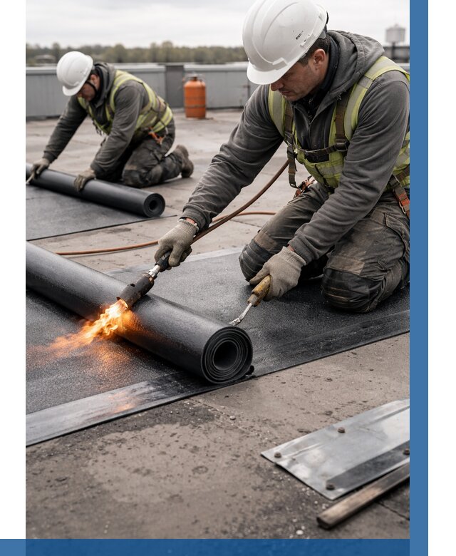 Монтаж наплавляемой кровли в Краснотурьинске от 904 р. — ВЫСОТНИК-Кту