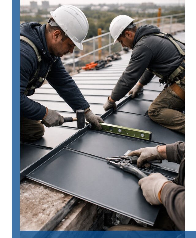 Монтаж фальцевой кровли в Краснотурьинске для промышленных зданий