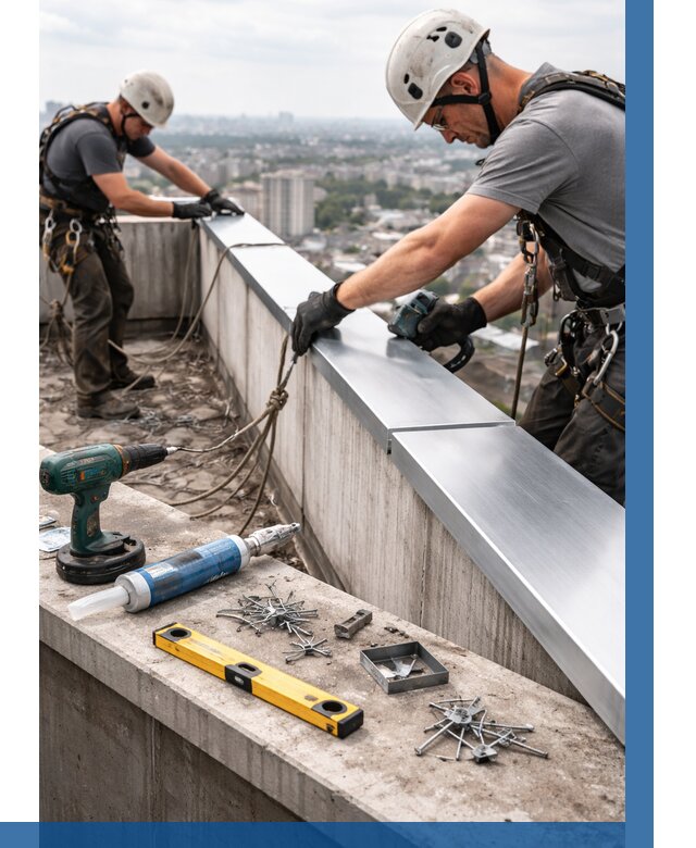 Монтаж парапетных крышек в Краснотурьинске от 851 р. | ВЫСОТНИК-Кту