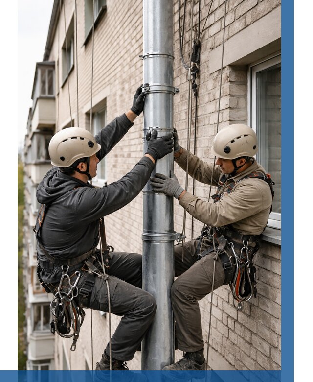 Замена водосточных труб в Краснотурьинске от 6911 р. | ВЫСОТНИК-Кту