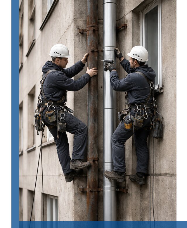 Замена водосточных труб в Краснотурьинске: монтаж и демонтаж под ключ