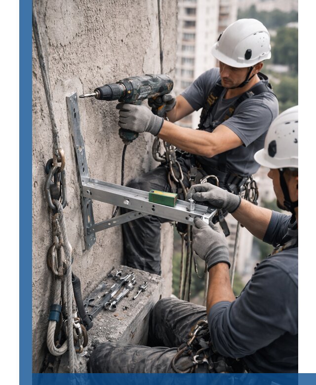 Установка кронштейнов кондиционера и крепежа в Краснотурьинске