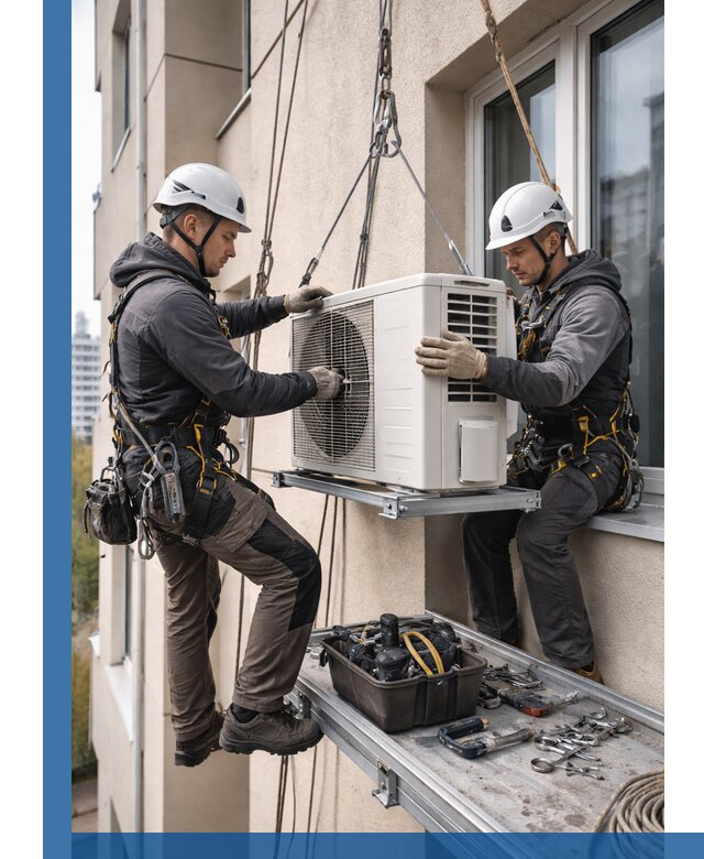 Перенос внешнего блока кондиционера в Краснотурьинске с монтажом и крепежом