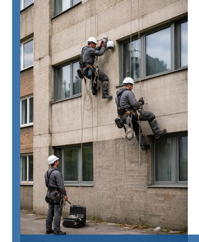 Монтаж фасадных камер видеонаблюдения в Краснотурьинске под ключ