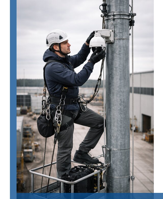 Профессиональная установка видеокамер на мачте в Краснотурьинске