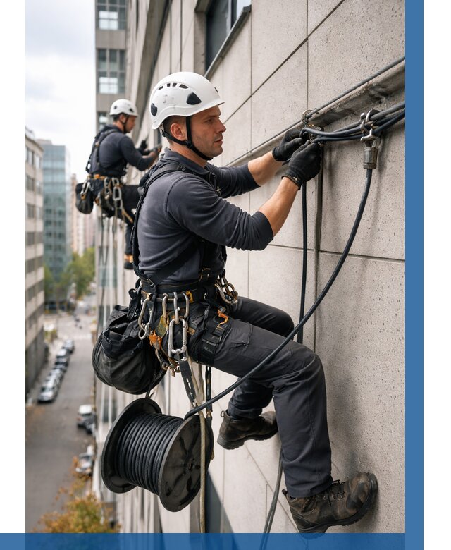 Прокладка кабеля по фасаду в Краснотурьинске от 372 р. | ВЫСОТНИК-Кту