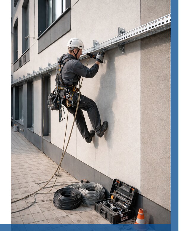 Монтаж кабельных лотков на фасаде в Краснотурьинске от 1276 р. | ВЫСОТНИК-Кту