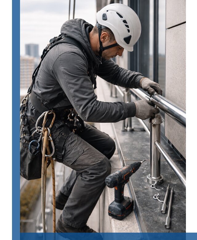 Монтаж ограждений на высоте в Краснотурьинске для зданий и конструкций