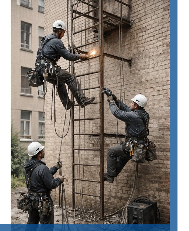 Ремонт пожарной лестницы в Краснотурьинске от 7975 р. | ВЫСОТНИК-Кту