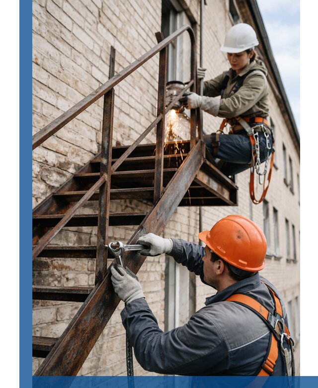 Ремонт и восстановление пожарных лестниц с выездом в Краснотурьинске