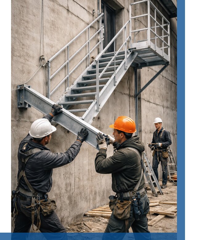 Монтаж металлических лестниц в Краснотурьинске от 15950 р. | ВЫСОТНИК-Кту