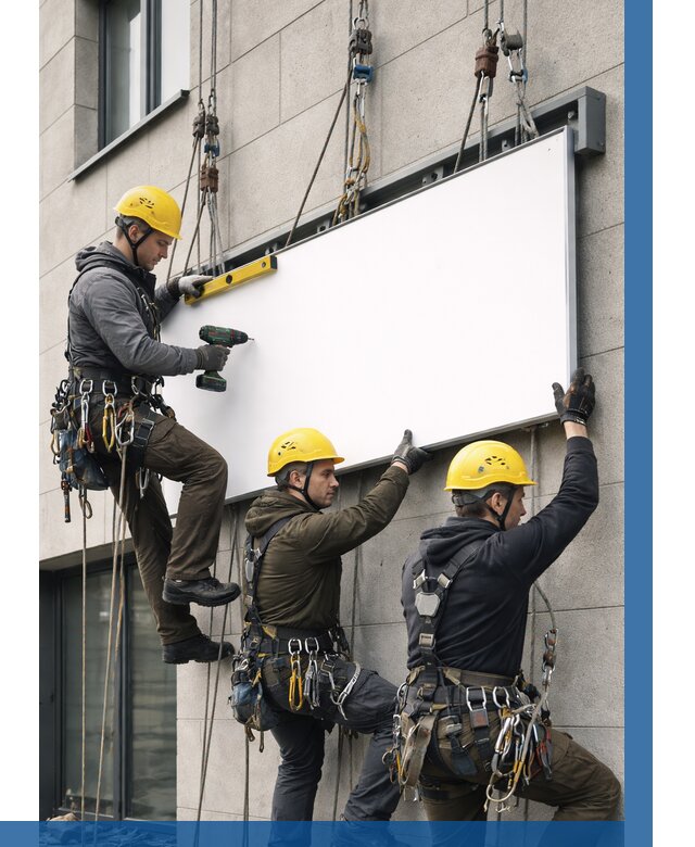 Монтаж рекламной вывески в Краснотурьинске от 8506 р. | ВЫСОТНИК-Кту