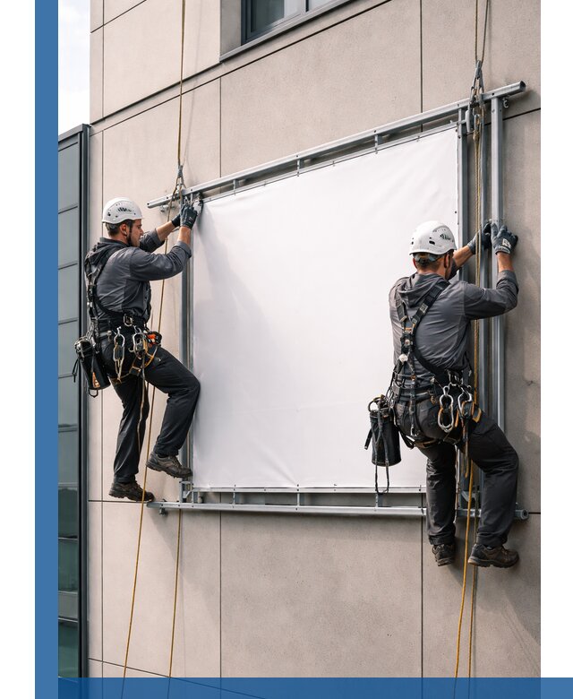 Монтаж наружной рекламной вывески в Краснотурьинске под ключ