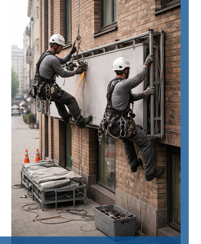 Демонтаж рекламной вывески в Краснотурьинске от 6911 р. | ВЫСОТНИК-Кту