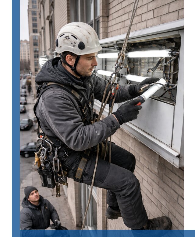 Профессиональная замена ламп в наружной вывеске в Краснотурьинске