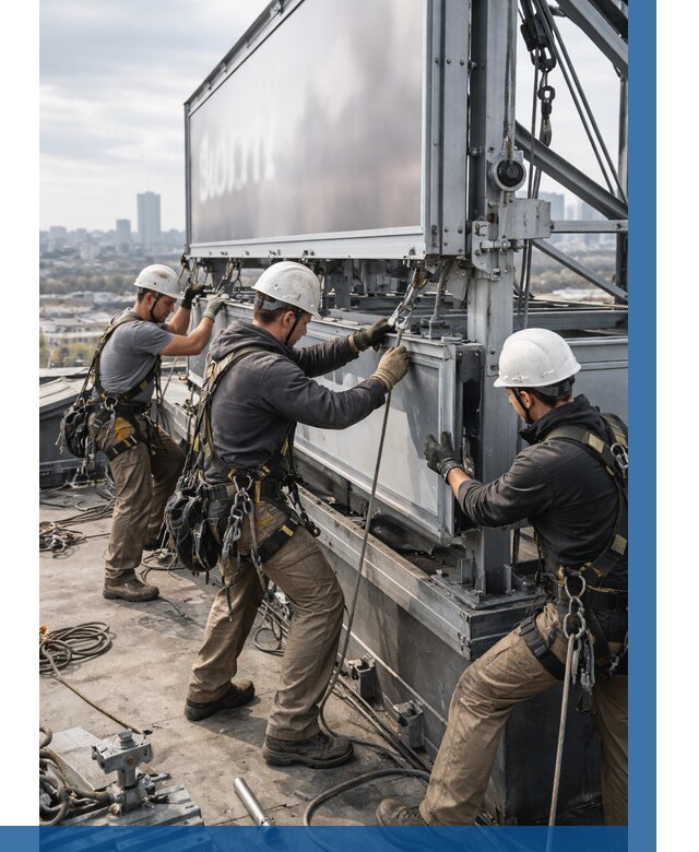 Монтаж крышной рекламной конструкции в Краснотурьинске от 63798 р.|ВЫСОТНИК-Кту