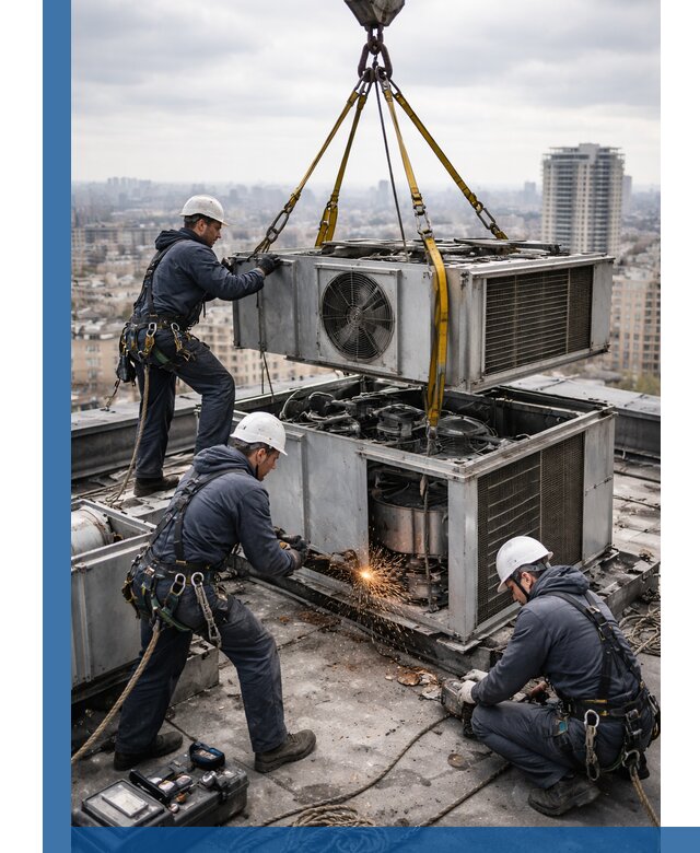 Демонтаж крышной установки в Краснотурьинске любой сложности