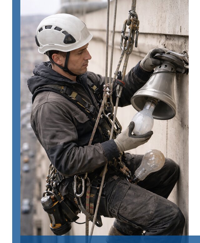 Замена ламп на высоте в Краснотурьинске профессионально и быстро