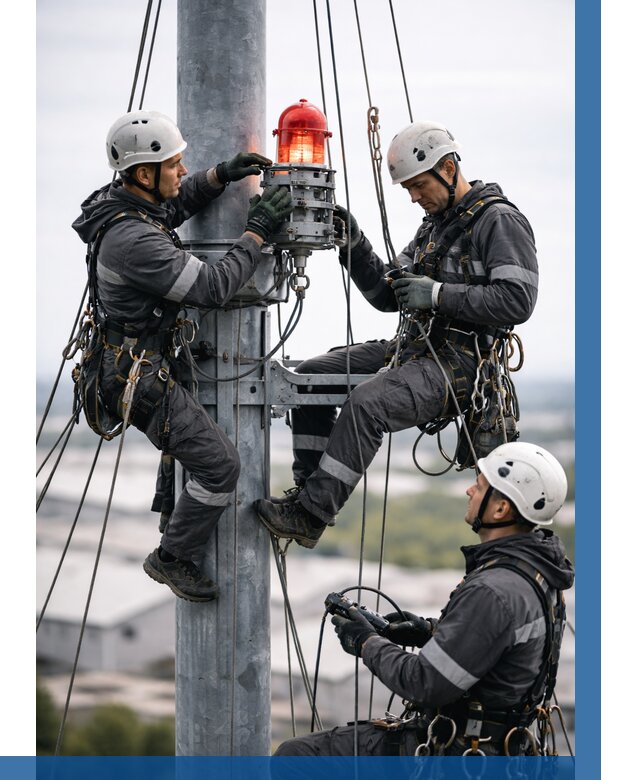 Монтаж заградительных огней в Краснотурьинске от 9038 р. | ВЫСОТНИК-Кту