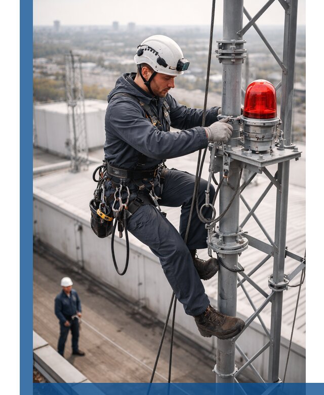 Монтаж заградительных огней и обслуживание объектов в Краснотурьинске