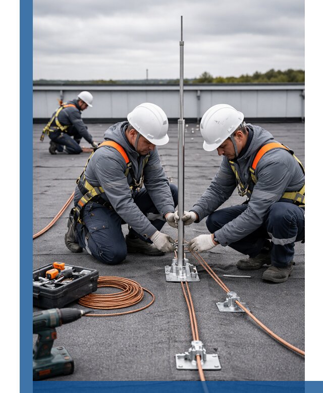 Монтаж молниезащиты на кровле в Краснотурьинске под ключ с гарантией