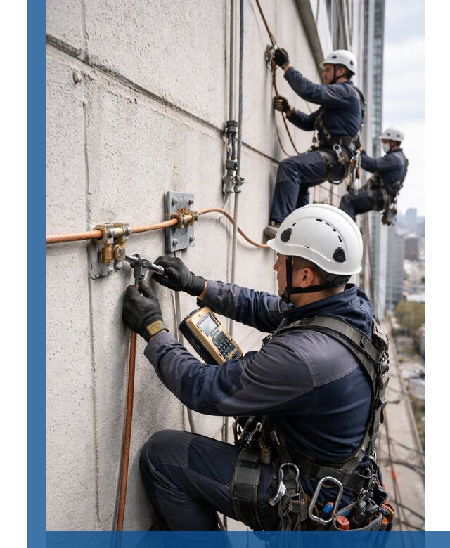 Монтаж системы заземления здания и молниезащиты в Краснотурьинске