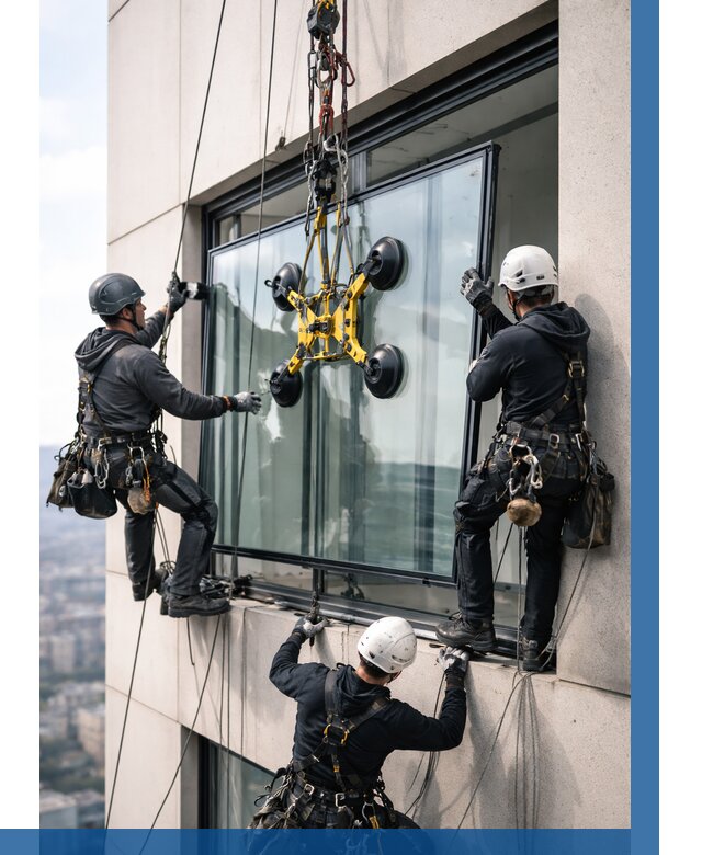 Монтаж стеклопакетов на высоте в Краснотурьинске от 3403 р. | ВЫСОТНИК-Кту