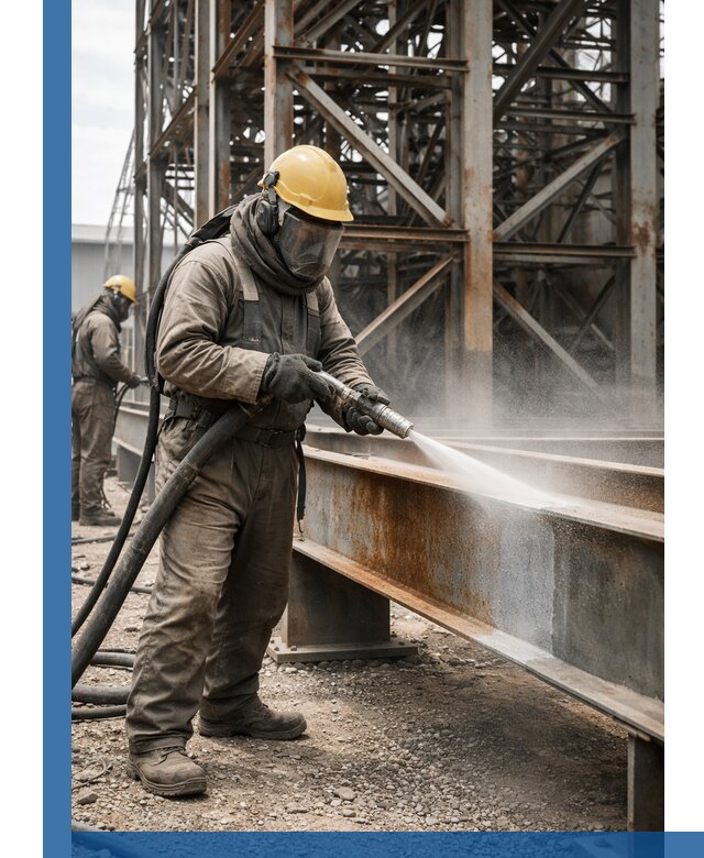 Пескоструйная очистка металлоконструкций в Краснотурьинске промышленная